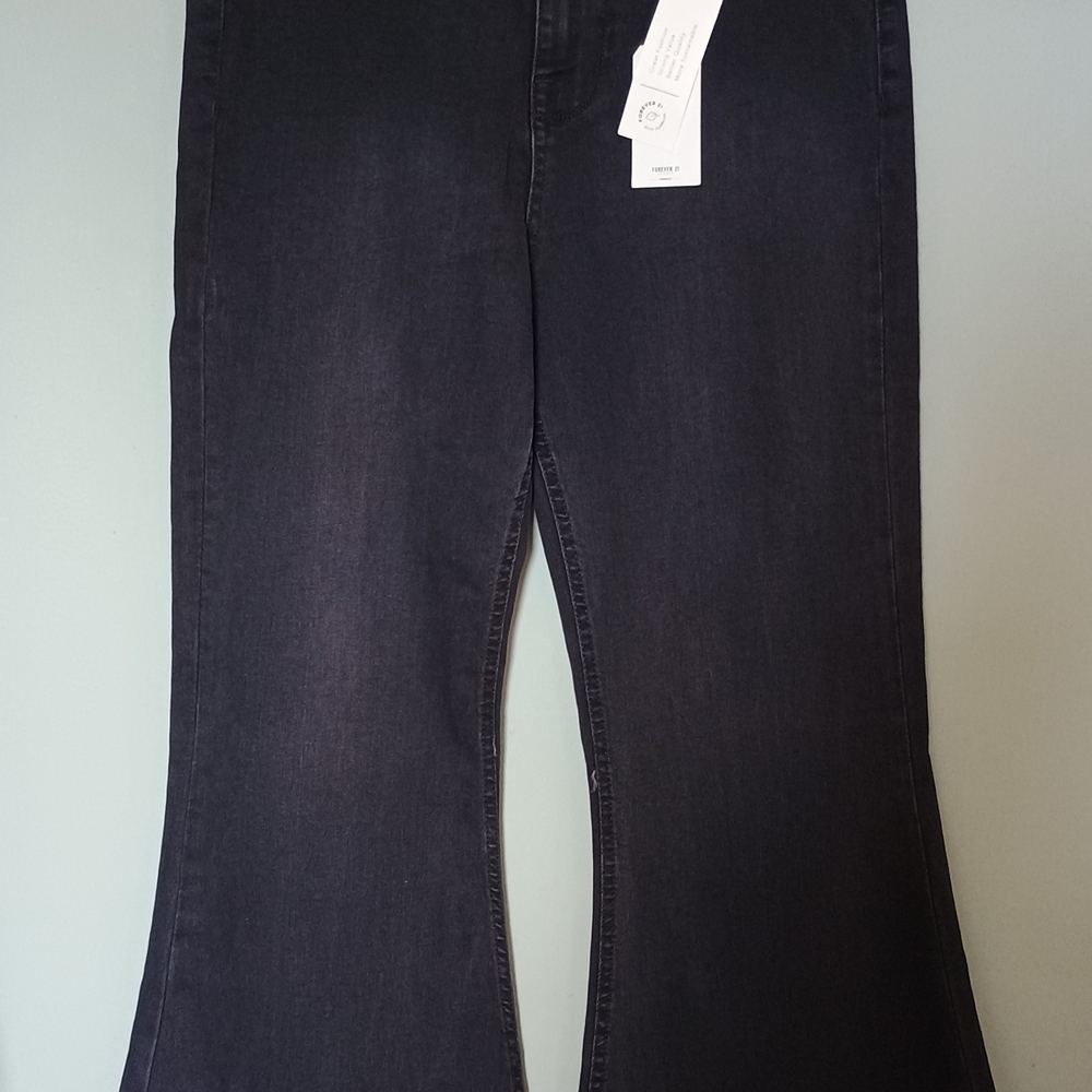 Forever 21 Black Flare Wide Leg Jeans